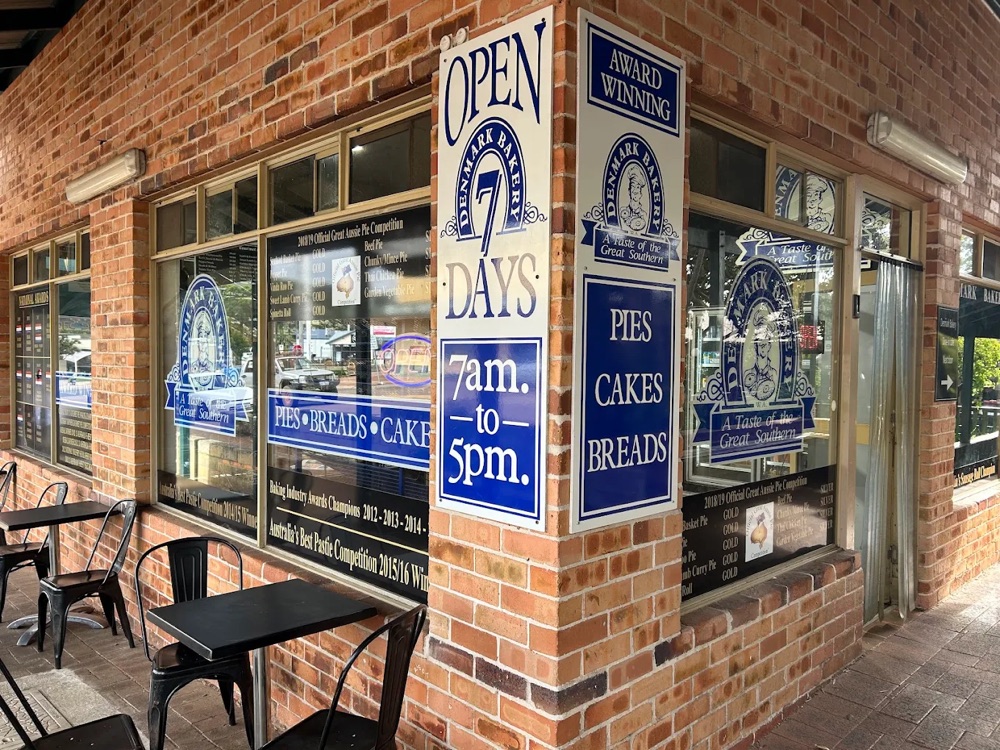 Denmark Bakery storefront and outdoor seating