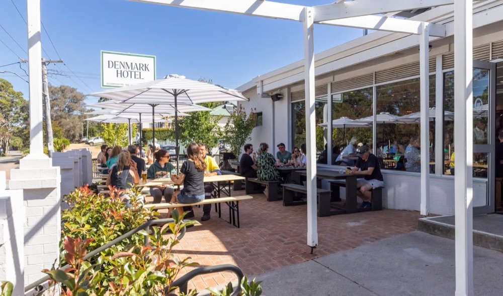 Sunny outdoor tables at The Denmark Hotel Bar & Bistro