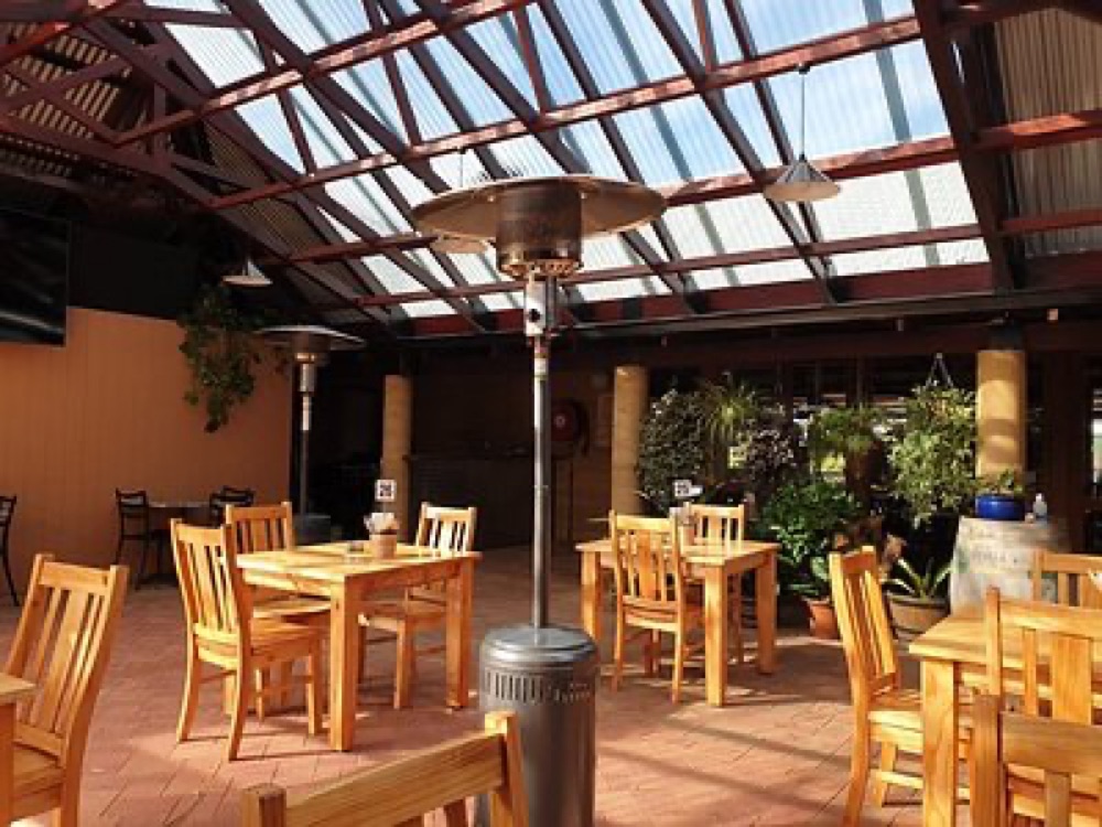 Covered seating at The Green Pantry