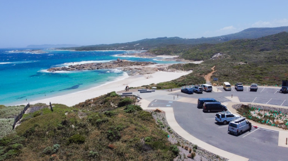 Lights Beach coastline and lookout